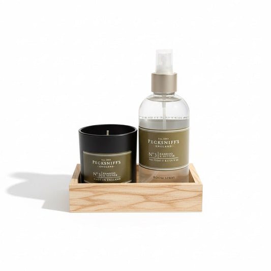 Pecksniff's Bamboo & Vetiver Candle and Room Spray Set