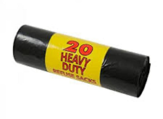 Roll of 20 Heavy Duty Bin Bags