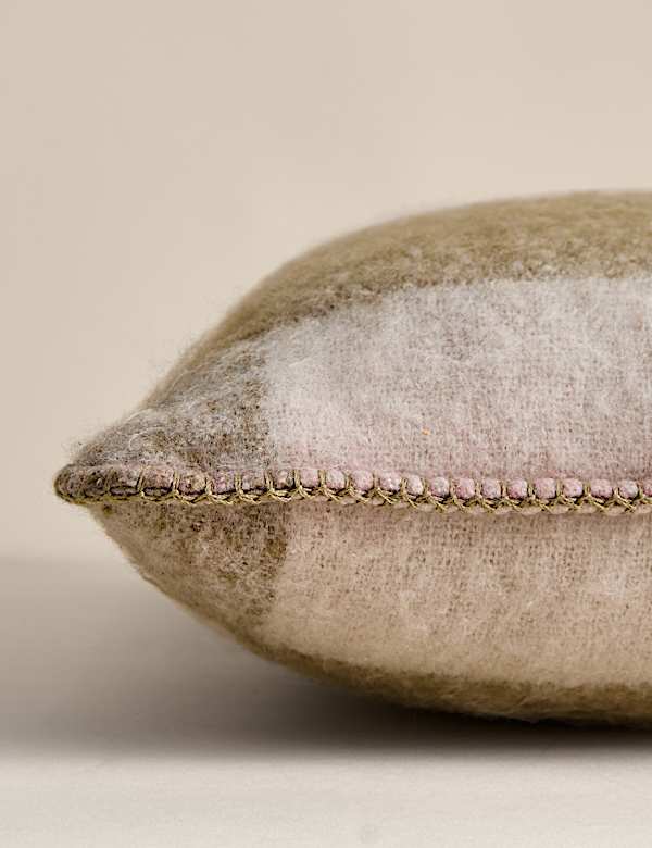 M&S Faux Mohair Brushed Checked Cushion