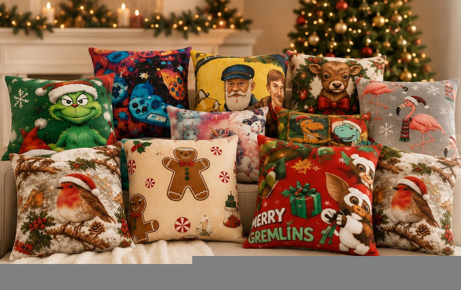 Pack of 2 Christmas Filled Cushions 12 Designs