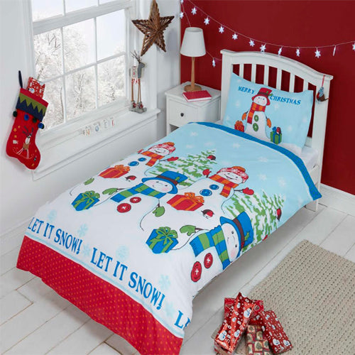 Childrens Christmas Bedding - Let It Snow- Double