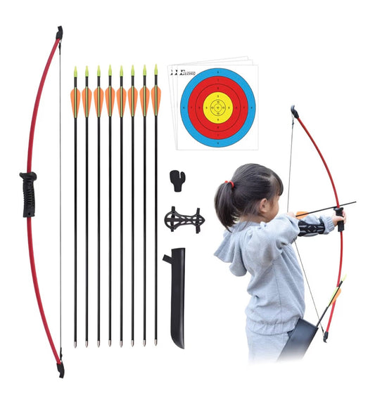 Archery Recurve Bow and Arrow Set Recurve Bows for Archery Youth Junior Beginner Kids Longbow Training Target Practice Outdoor