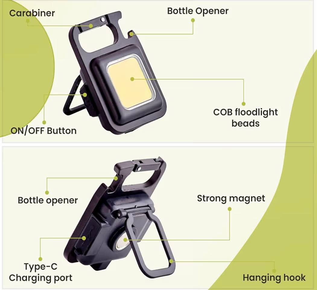 Rechargeable Keychain Light with Bottle Opener