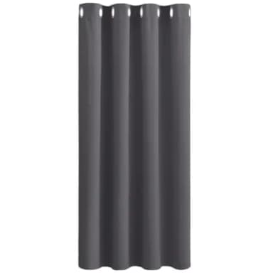 PONY DANCE Grey Blackout Curtain - Kitchen Curtains Sold as 1 Panel 52 x 54-inch Short Caravan Curtain Super Soft Solid Small Window Ring Top Window Panel for Bedroom Nursery Home Indoor