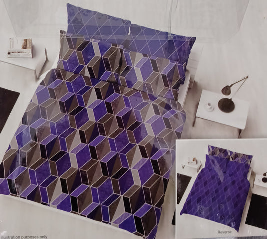 Geo Diamond Double Duvet & 2 Pillowcase Set