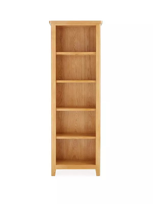 Ashwin Ready Assembled Large Bookcase in Rustic Oak - contains Solid Wood