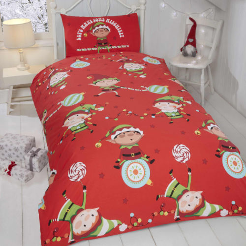 Naughty Elves Single Christmas Bed Set
