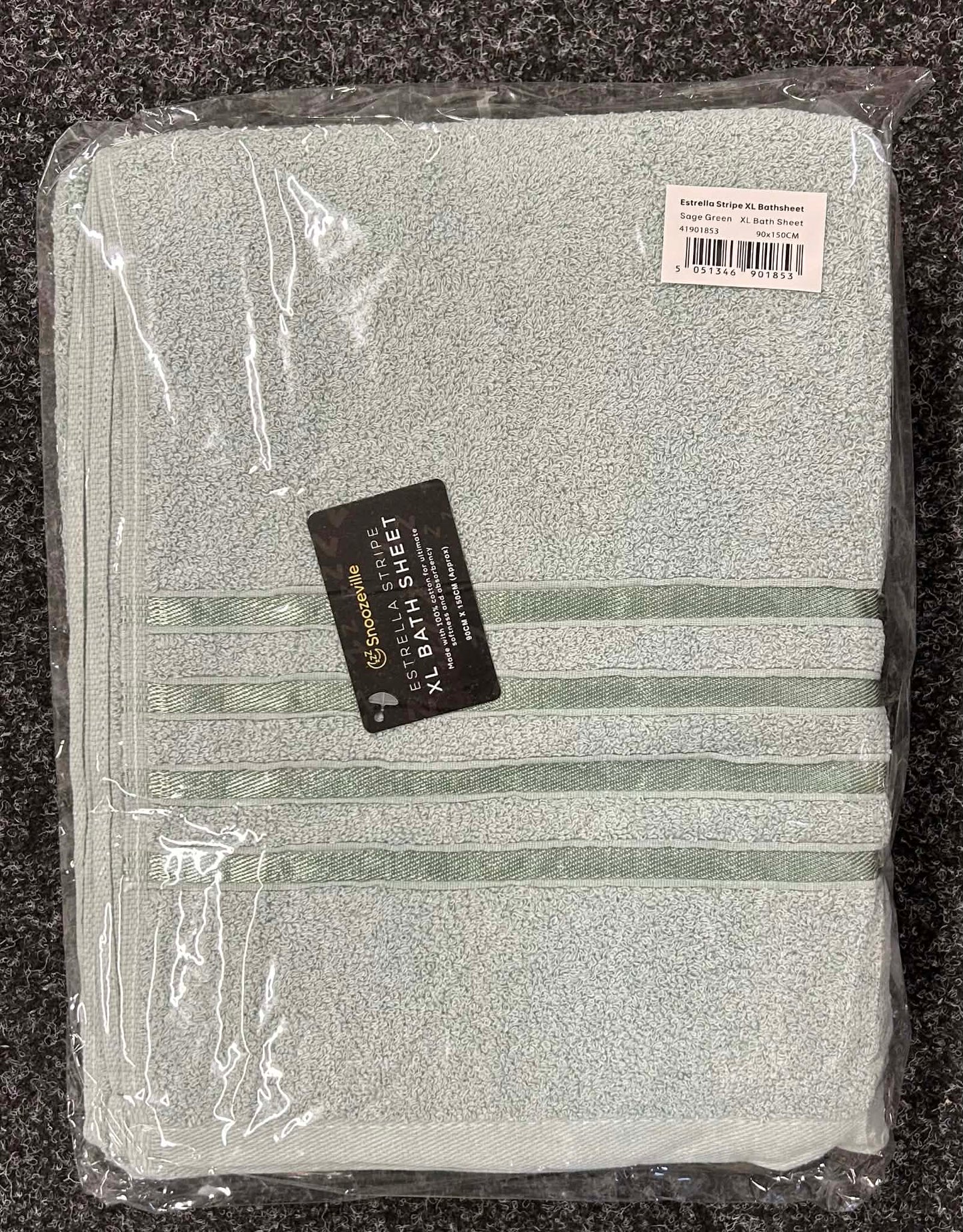 Striped Bath Sheet Towels 3 Pack 90x150cm Various Colours