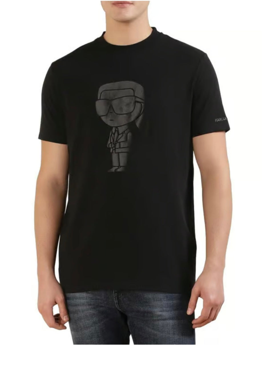 Karl Lagerfield Black Tshirt with Black Logo