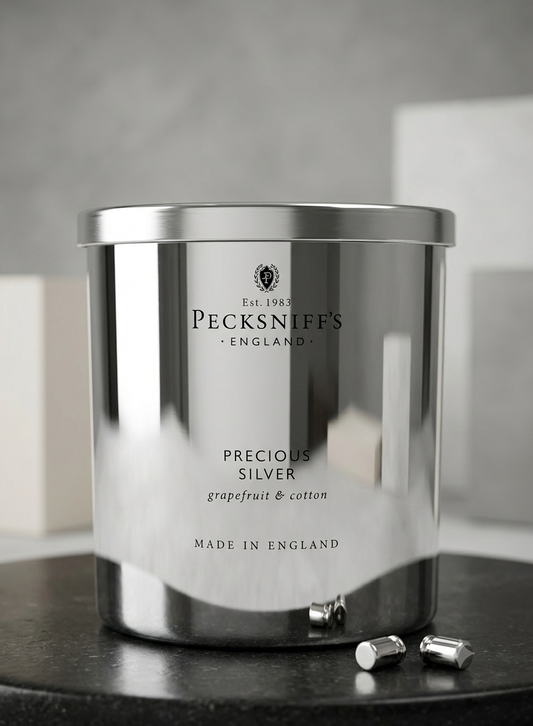 Pecksniff's Precious Silver XL Candle In Grapefruit & Cotton