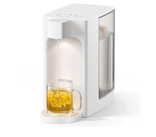 KOMORE 3L Instant Hot Water Dispenser, 5 Temperature Presets & 4 Volume Options, 2050W Fast Boil, Electric Kettles with LED Night Light and Cleaning Program, Energy-Efficient, White