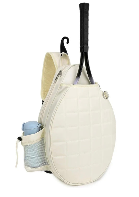 Rejolly Tennis Racket Sling Bag for Women Men Quilted Water Resistant Racquet Cover One Shoulder Crossbody Bag for 2 Tennis Rackets, Pickleball Paddles, Badminton Racquet