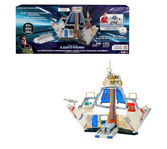 Disney and Pixar Lightyear Ultimate Star Command Base Interactive Playset, Crawler Vehicle, Buzz Figure, Movie Phrases & Sounds, 4 Years & Up