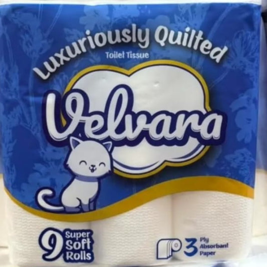 Pack of 9 3 Ply Toilet Roll or 5 Packs