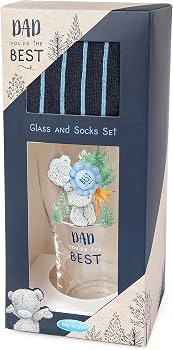 Me to You 'Dad You're The Best' beer glass and socks gift set