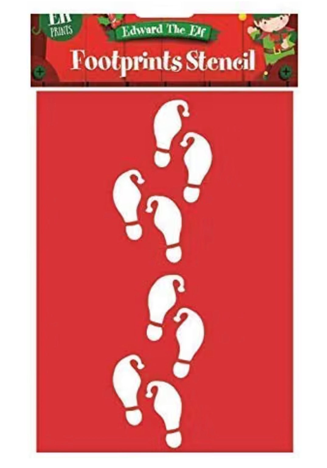 Edward Elf Santas Elf Mini Footprint Stencils Naughty Elf 2 Sheets