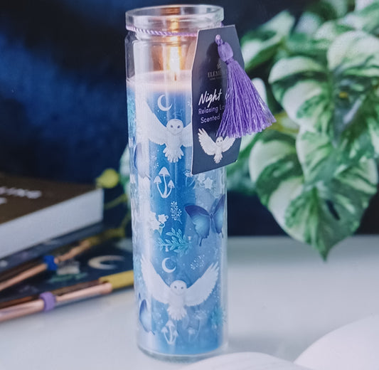 Night Owl Lavender Glass Tube Candle 70hrs Burn Time