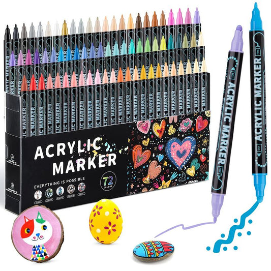Dual Tip Acrylic Marker Pens set of 72