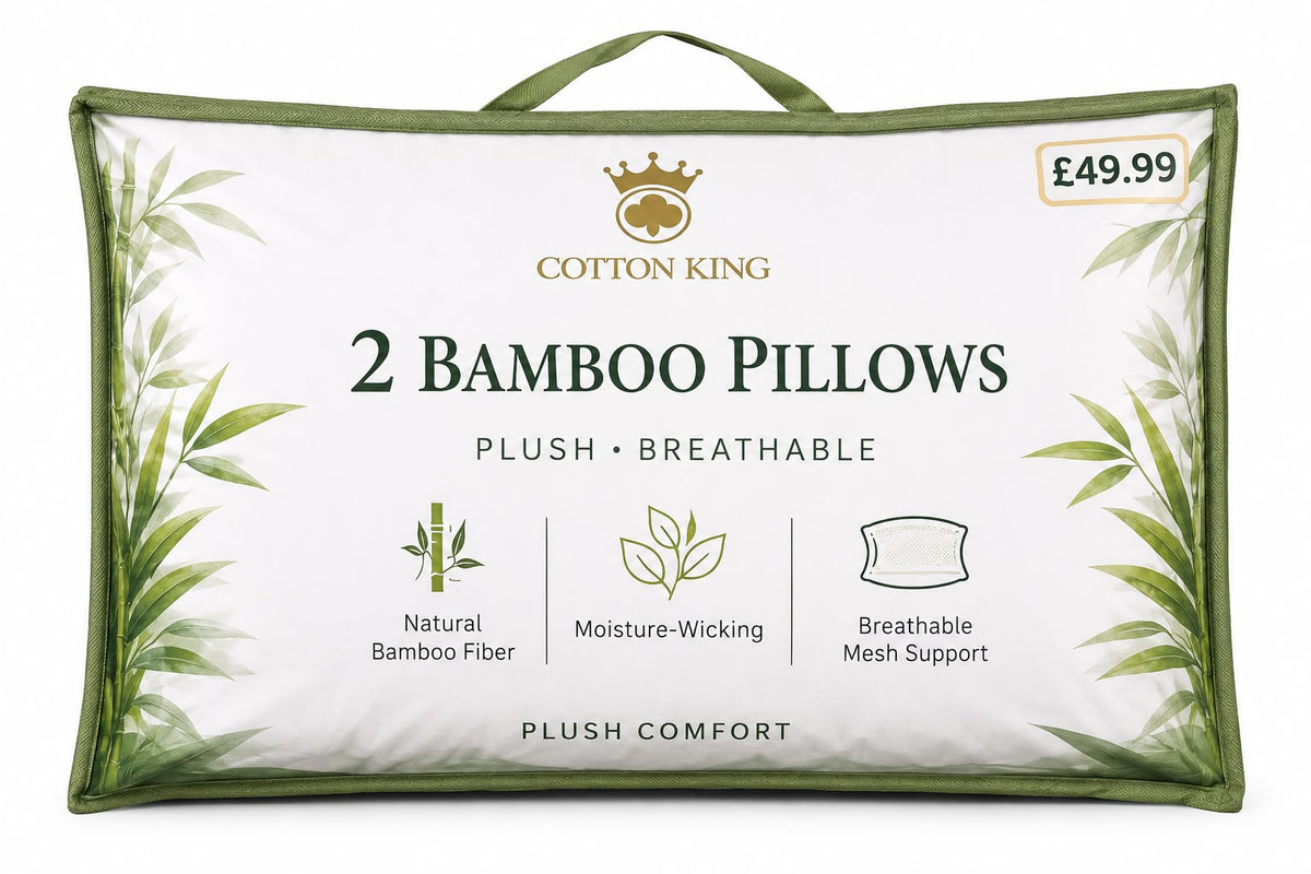 2 Pack Memory Foam Pillows in 5 different designs