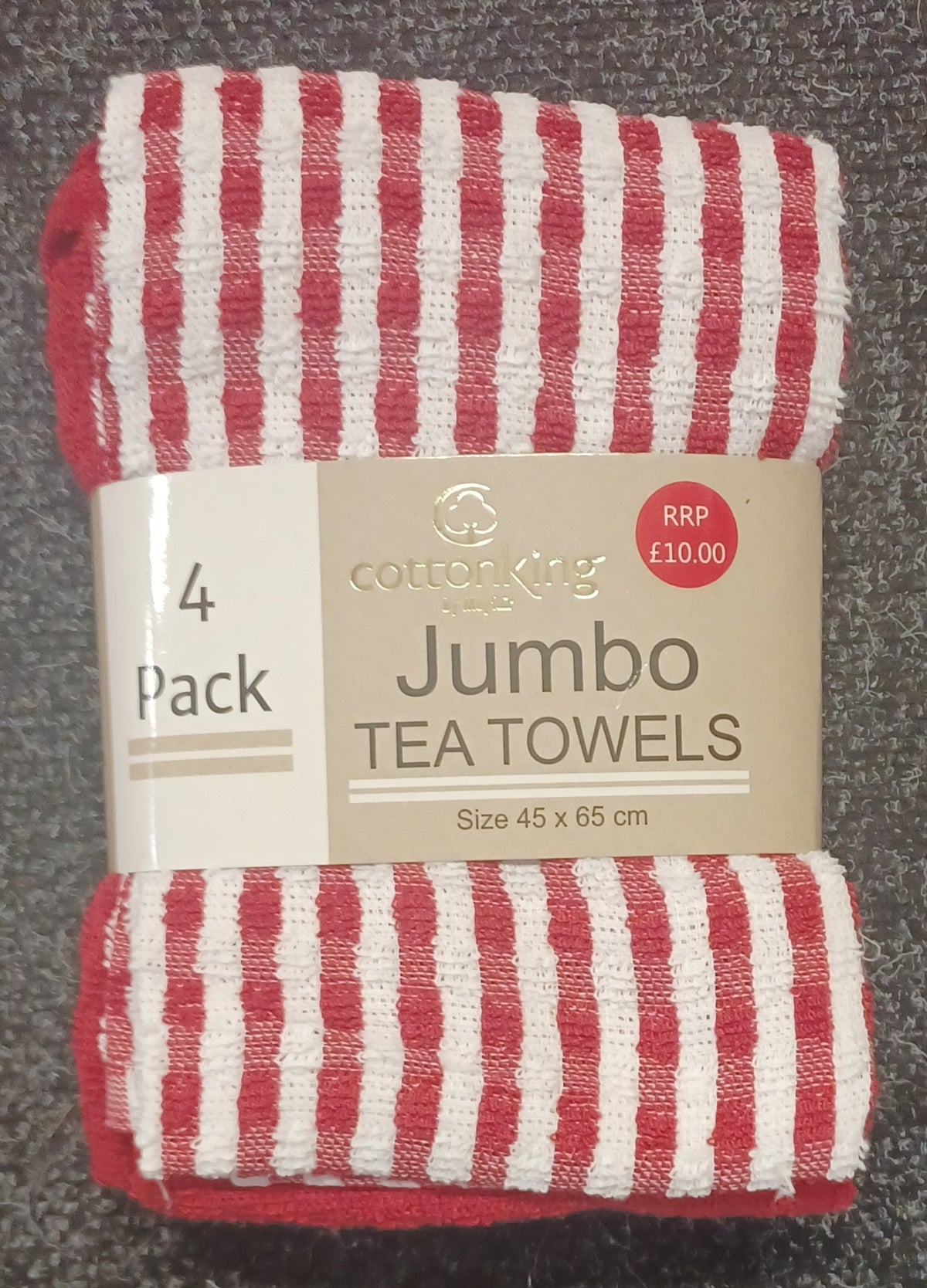 4 Pack CottonKing Jumbo Tea Towels