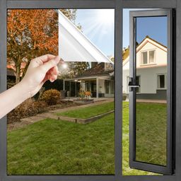 HONLONE One Way Mirror Window Film Anti Glare UV For Home Office Silver various sizes