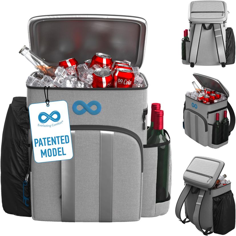Insulated Leakproof Cooler Backpack Holds 54 Cans or 4 Wine Bottles for Picnics, Beach, Camping & Hiking
