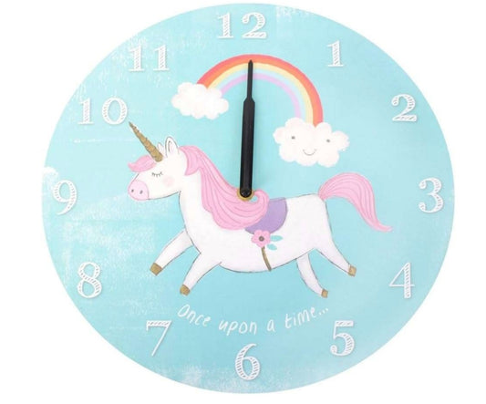 UNICORN WOODEN WALL CLOCK 34CM