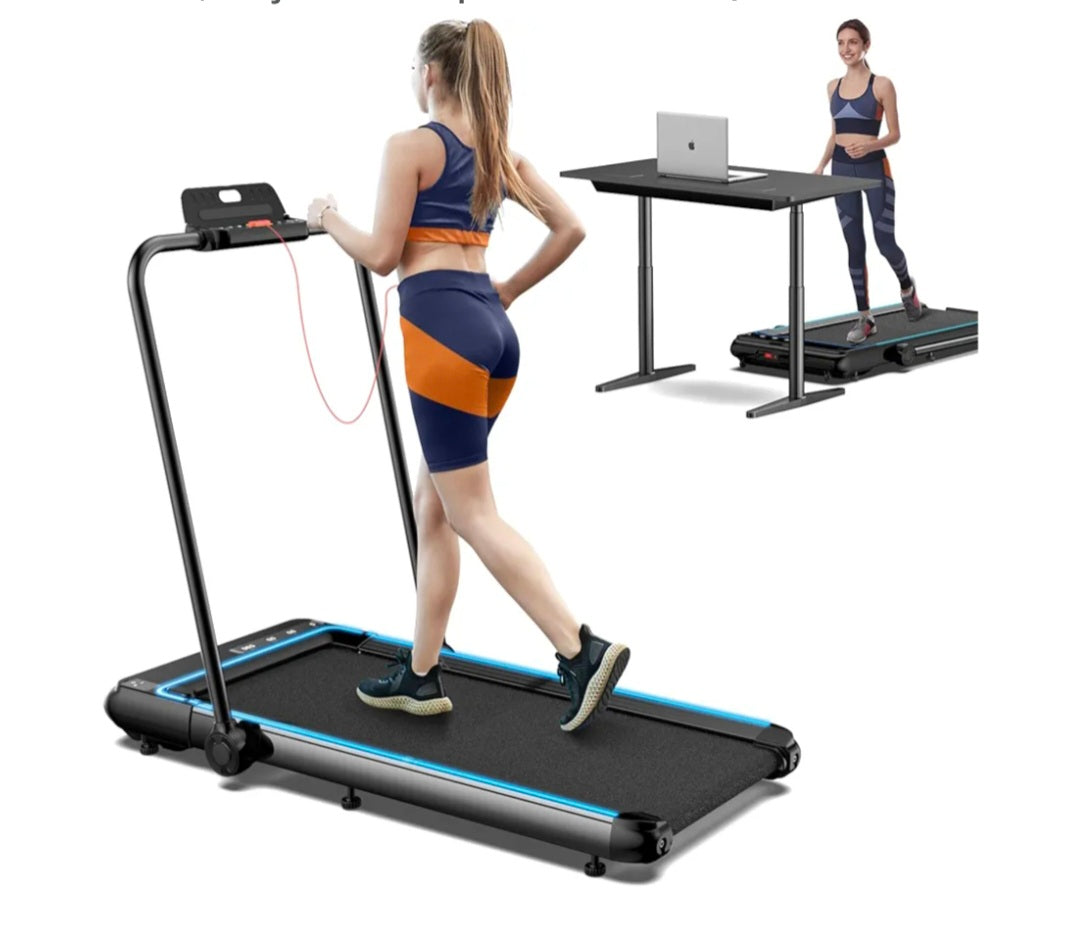 Folding Treadmill for Home, 2.5HP 2 in 1 Treadmill / Walking Pad with Powerful Motor/Widened Shock Absorption Running Belt/App Control, Foldable Running Exercise Machine, Adjustable Speeds 1-12km/h