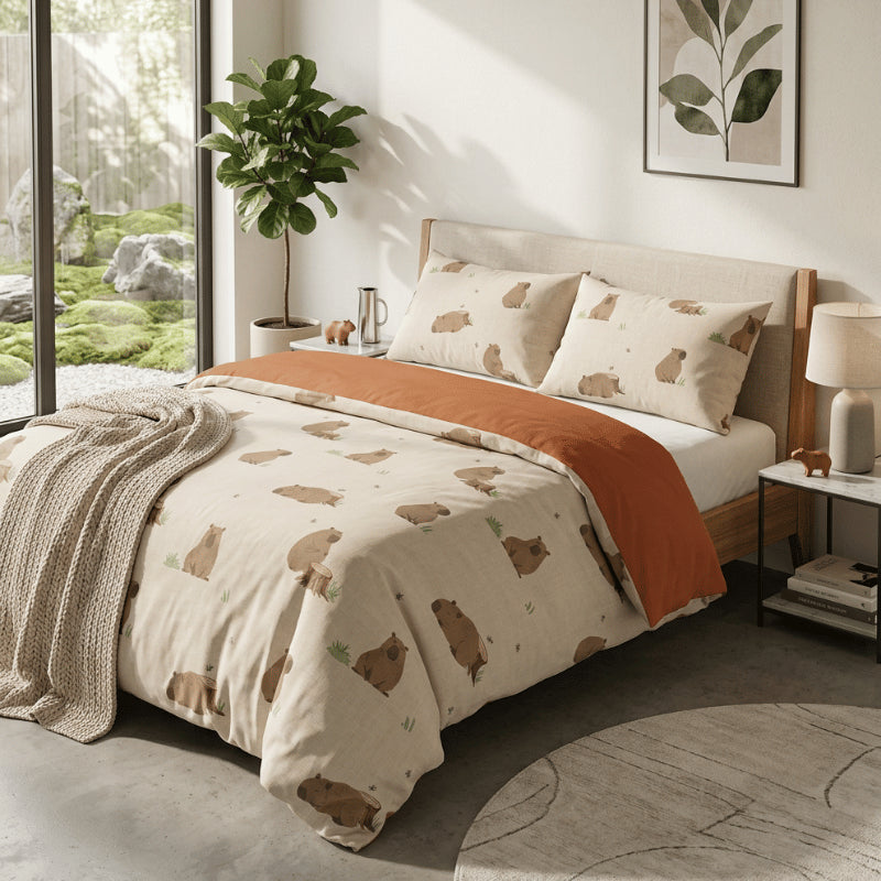 Capybara Duvet Set Single, Double, King