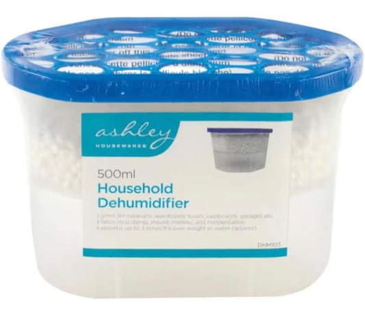 2 Pack Disposable Damp Absorber - Household Condensation Remover - Mini Dehumidifier For Mold and Damp - For Home, Car, Caravan, Office (500ml x2)