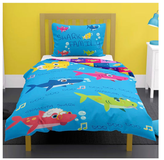 Baby Shark Single Duvet Set (Reversible)