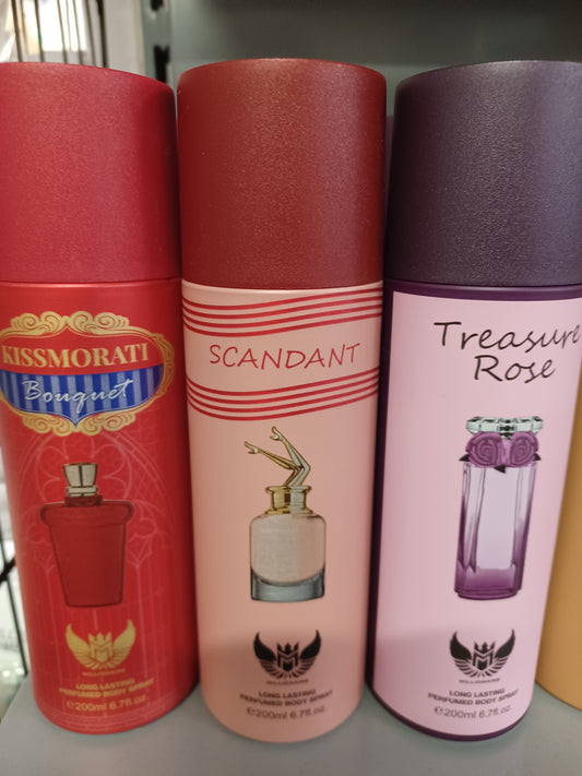 Dubai Long Lasting Perfumed Body Spray 200ml Various Scents