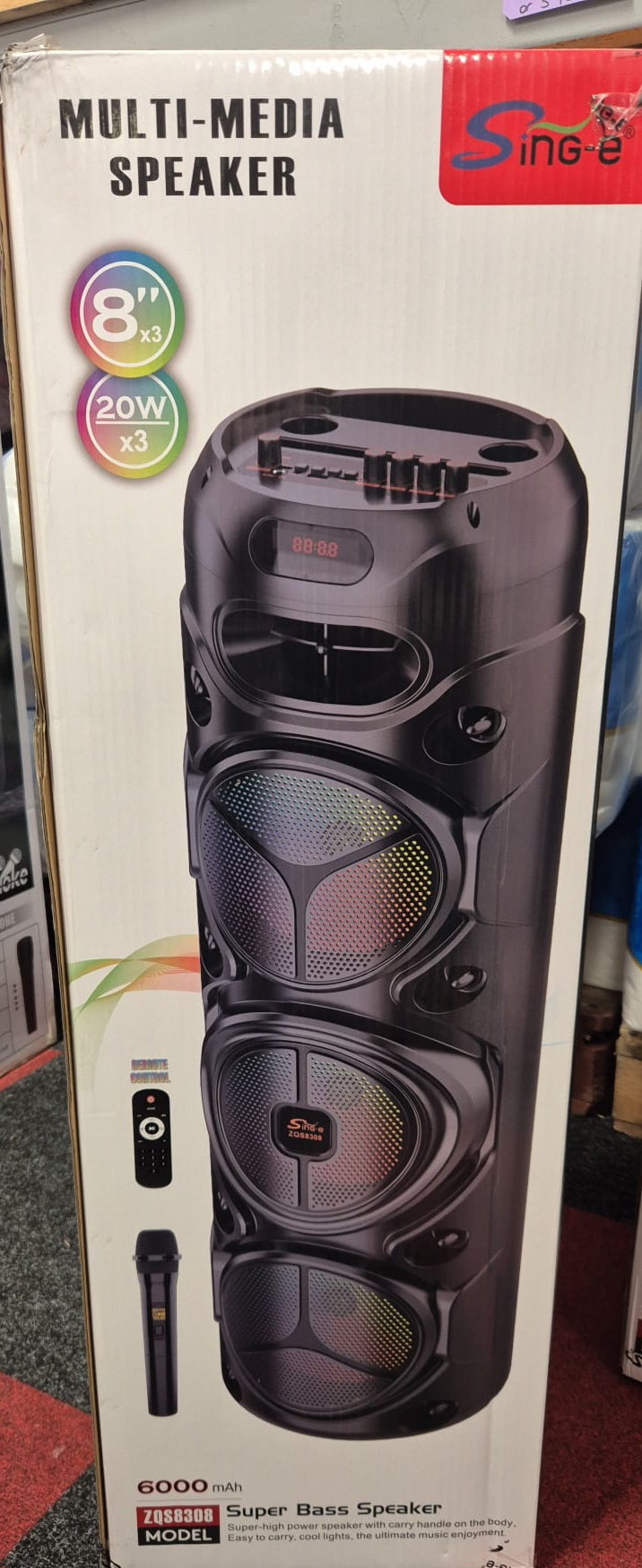 XL Multimedia Portable Bluetooth Speaker with Microphone & Remote