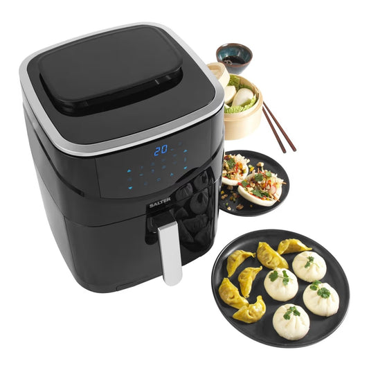 Salter EK5518 XL Digital Steam Air Fryer – Multicooker with 3 Cooking Modes (Air Fry, Steam, SteamLock), Food Steamer, 6.5L Non-Stick Basket, 1L Water Tank, LED Touch Display, 6 Additional Functions