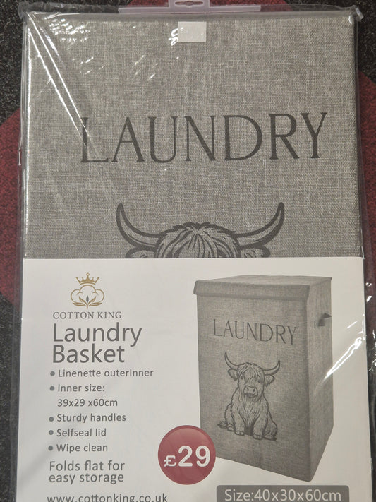Highland Cow Laundry Basket