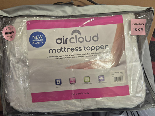 Air Cloud Single Size 10cm Mattress Topper