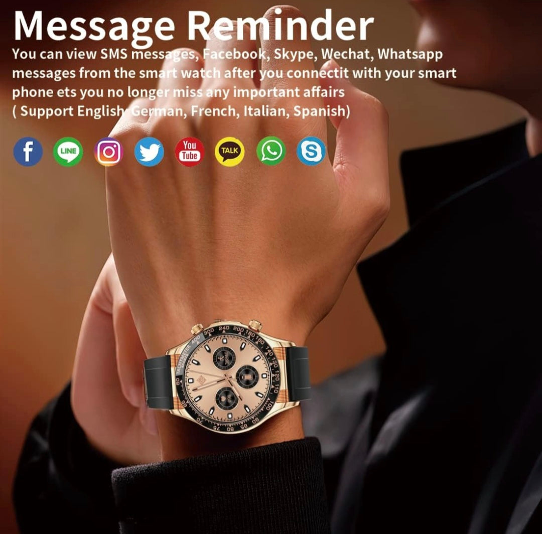Smart Watch Full Touchscreen Make/Answer Calls Mens Fitness Watches Heart Rate Blood Pressure Blood Oxygen Sleep Monitor Step Counter Activity Tracker