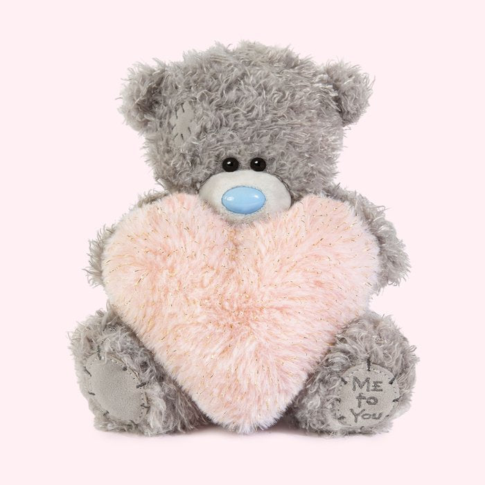Tatty Teddy Fluffy Heart Bear On Happy Birthday Gift Plinth
