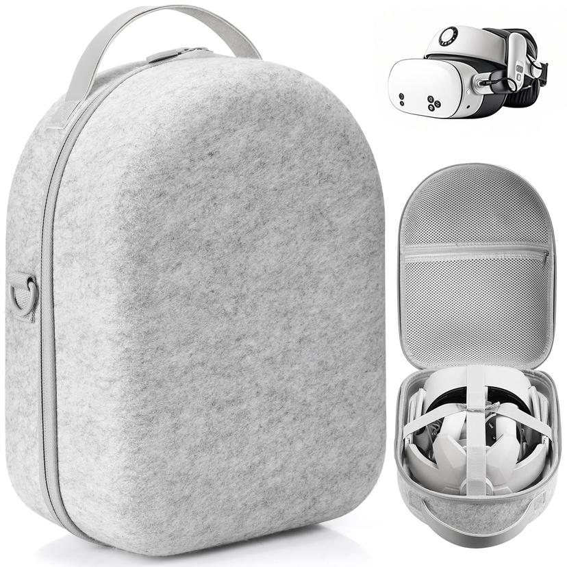 Large Hard Carrying Case for Meta Quest 3/3S VR Headset & Accessories - Grey