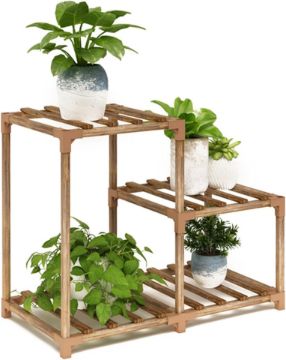 Wooden Plant Stand Tall, 42.5/63cm Tall for Multiple Plants Large Wooden Plant Rack Holder Table Flower Stand