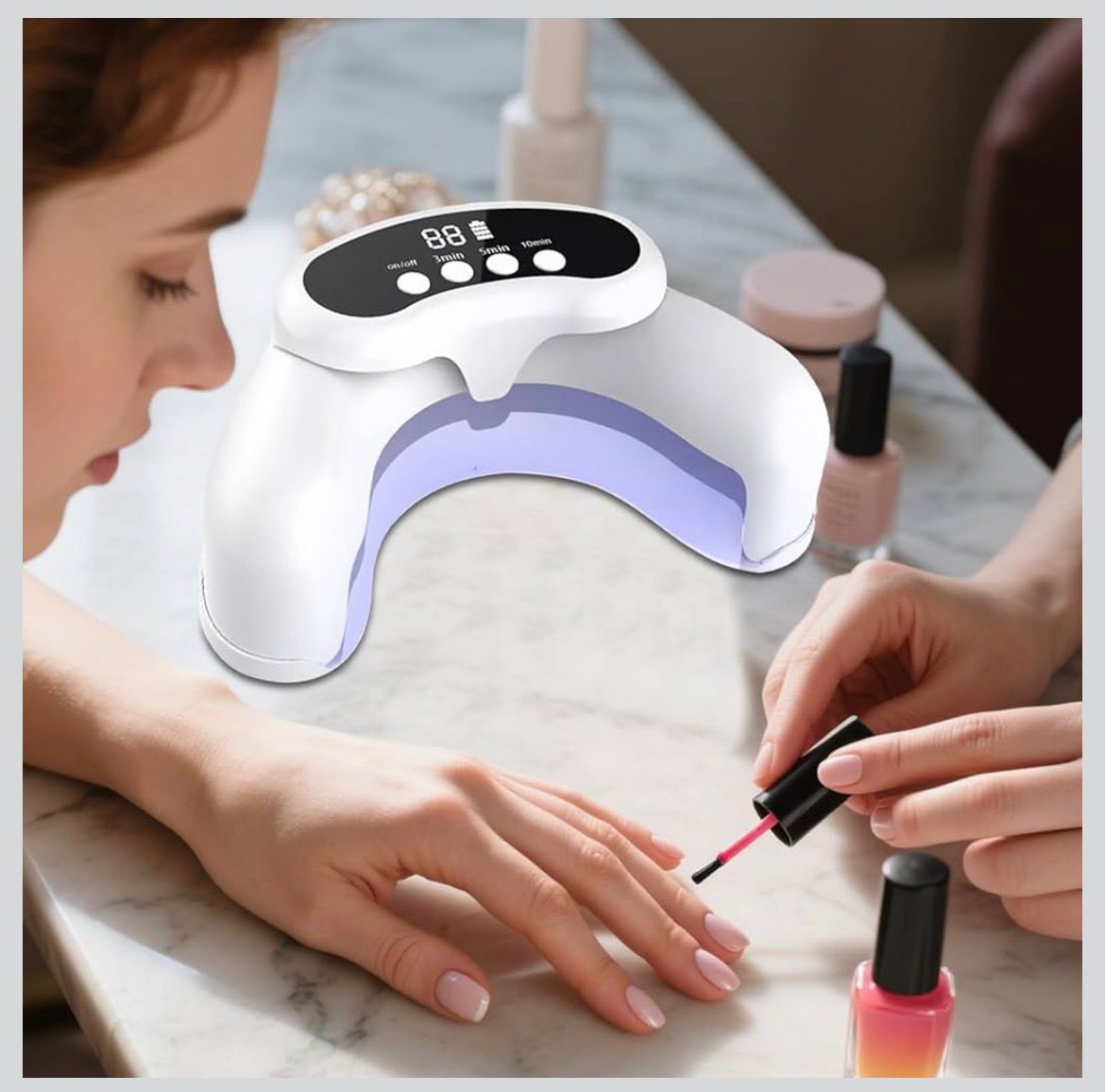 UV LED Nail Lamp - 45W Gel Nail Lamp | Foldable Polish Curing Light | LED for Gel Polish | Claw Curing Light with Timer | Home Salon