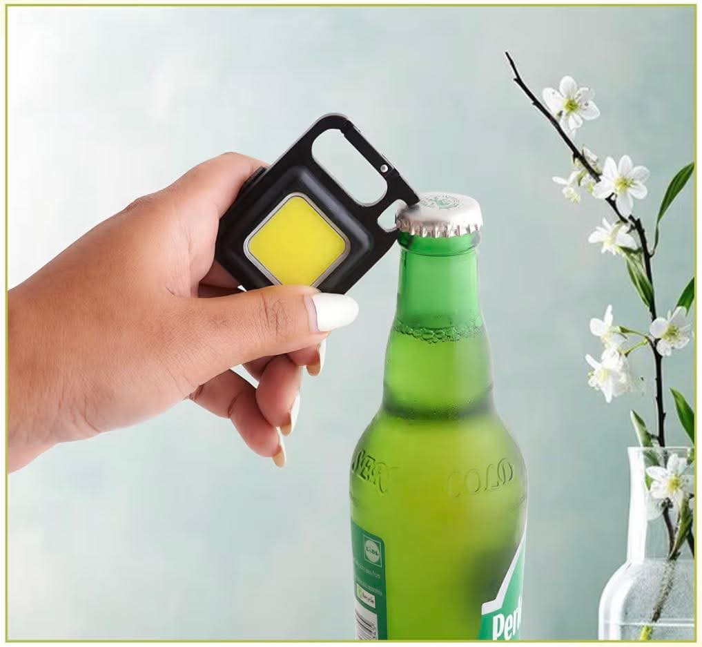 Rechargeable Keychain Light with Bottle Opener
