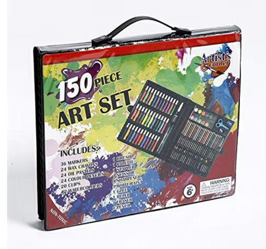 Crayon Set,Children Watercolor Pencil Kids Drawing Artist Kit Colored Pencils Set Crayon Oil Paint Brush Drawing Tool Gift with Box for School Stationery 150pcs