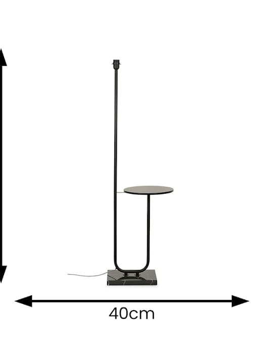 Tavel Matte Black Metal Floor Lamp with Table
