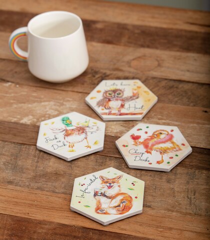 Ceramic Coaster Set, Cocktail Recipe