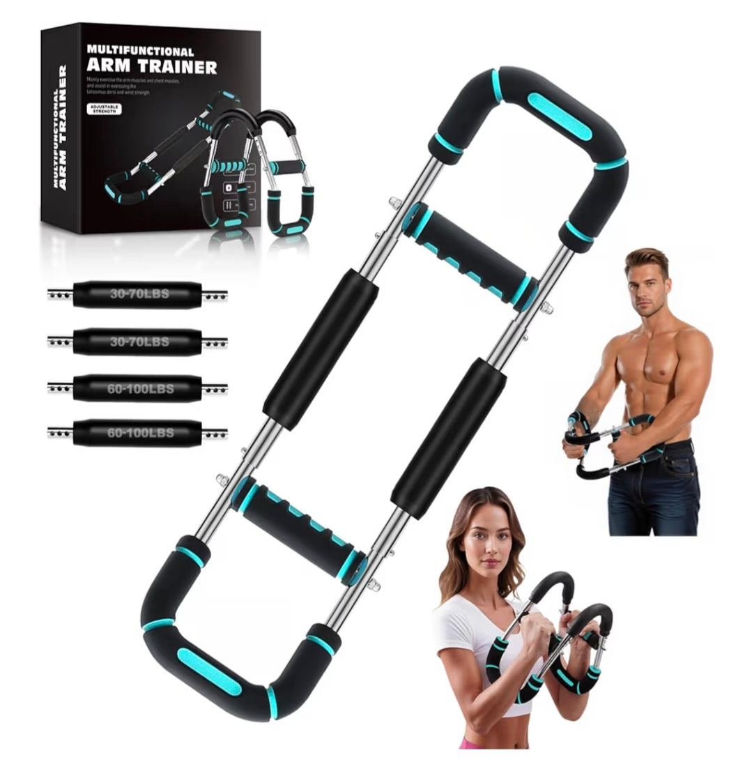 Twister Arm Trainer Adjustable 6 Resistance Levels Twister Arm Chest Exerciser for Men & Women with 4 Springs, Portable Body Workout Equipment, Detachable Design Home Anywhere