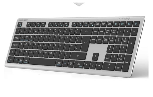 TECKNET Wireless Keyboard, Rechargeable 2.4GHz USB Bluetooth Keyboard for 4 Multi Devices