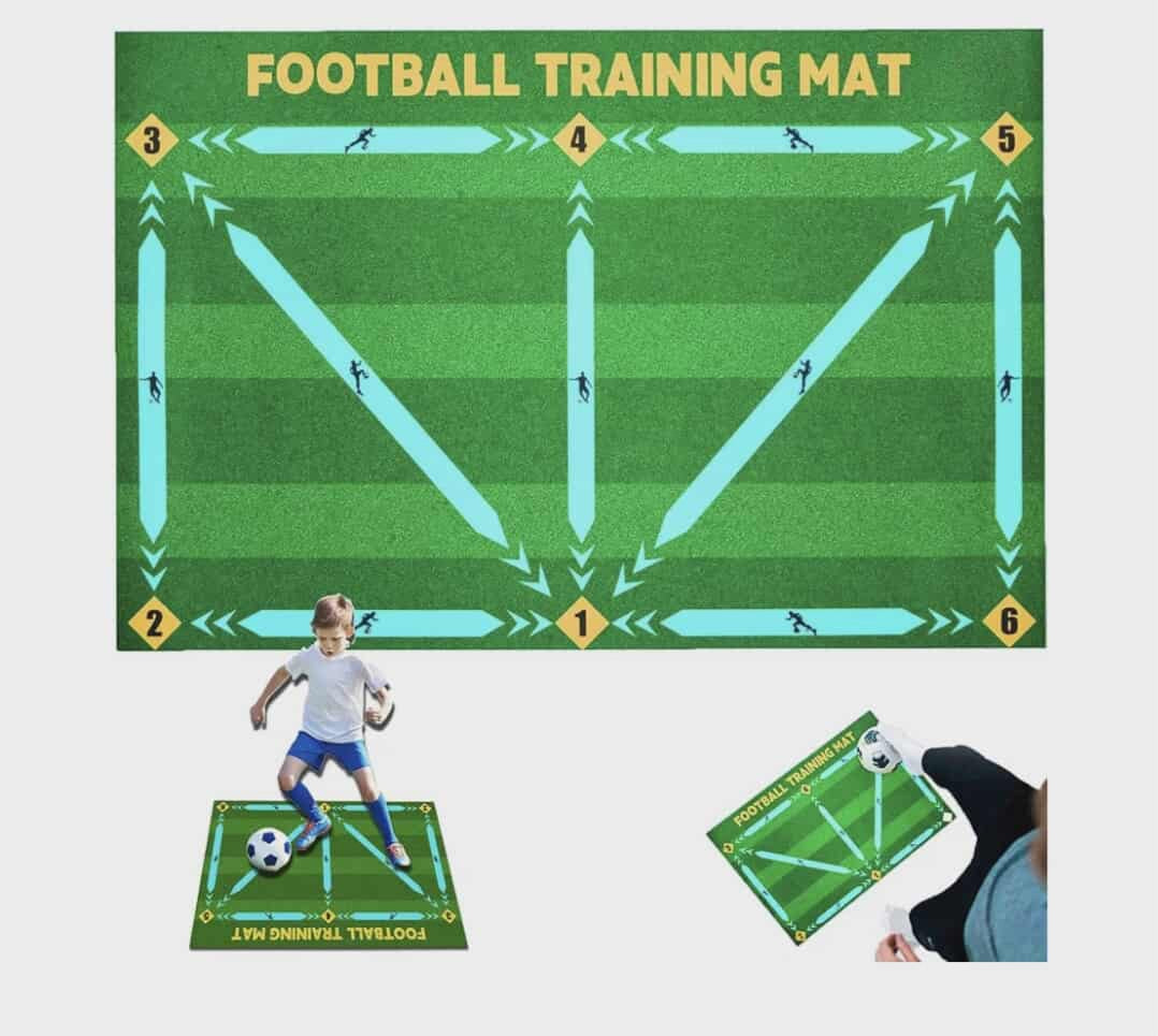 Football Training Mat XL 90x60cm, Footballs Gifts for Boys, Football Training Equipment for Dribble, Ball Control