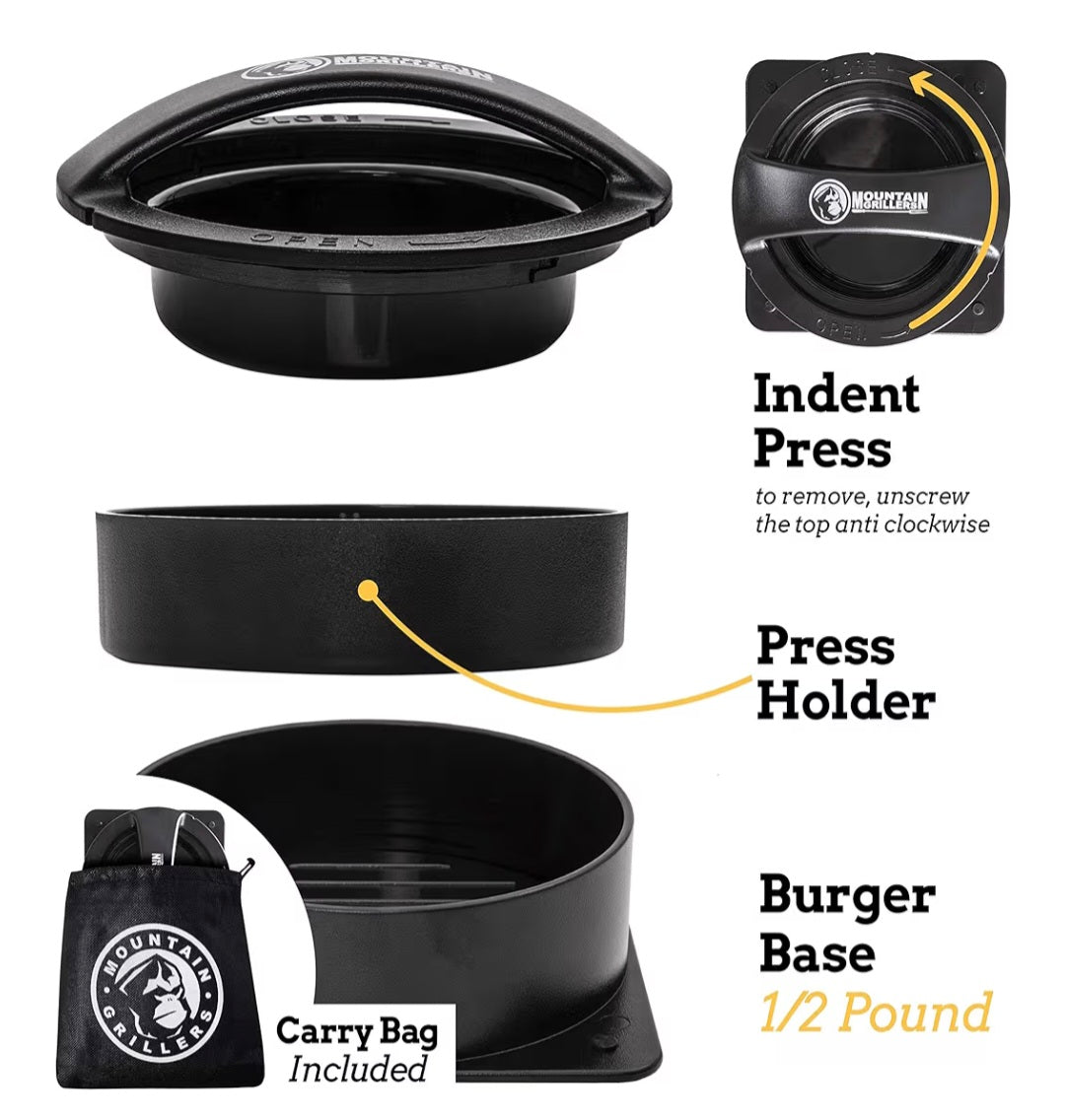 MOUNTAIN GRILLERS Burger Press - Non Stick Stuffed Burger Maker, Regular & Perfect Shaped Patties, Bonus 40 Wax Papers