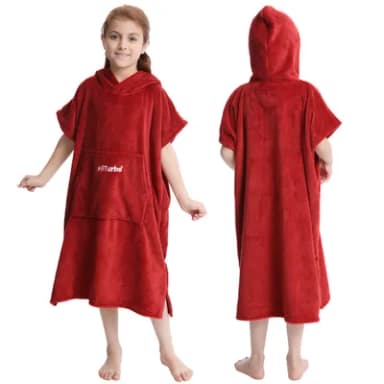 Hiturbo Kids Changing Robe Towel Poncho Bath Robe with Hooded for Beach,Swimming